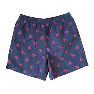 Polo Ralph Lauren Swim Trunks Navy with Red Lobster Print Size Large